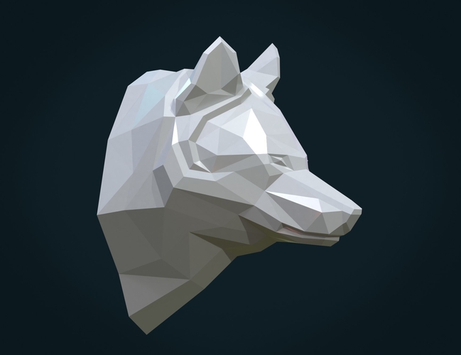 Low poly Wolf head 3D Print 286652
