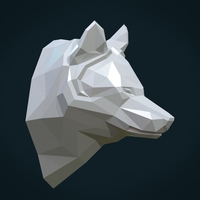 Low poly Wolf head - Thumbnail 2