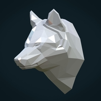 Low poly Wolf head - Thumbnail 4