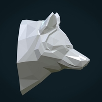 Low poly Wolf head - Thumbnail 5