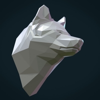 Low poly Wolf head - Thumbnail 6