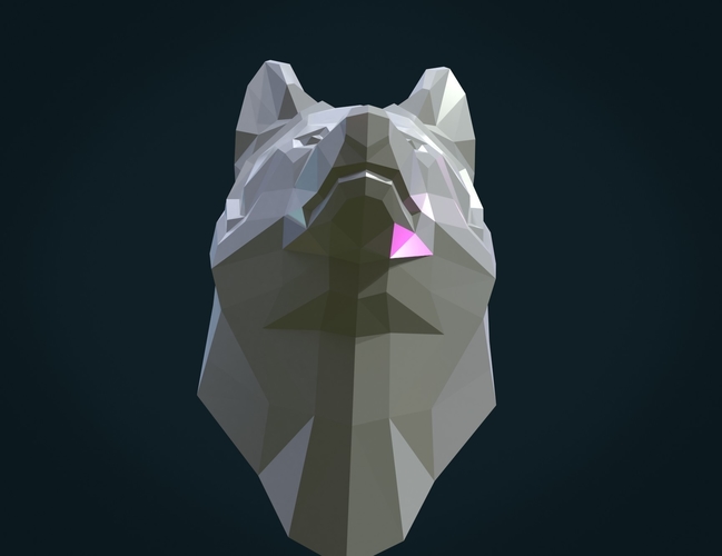 Low poly Wolf head 3D Print 286657
