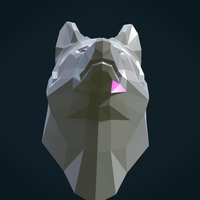 Low poly Wolf head - Thumbnail 7