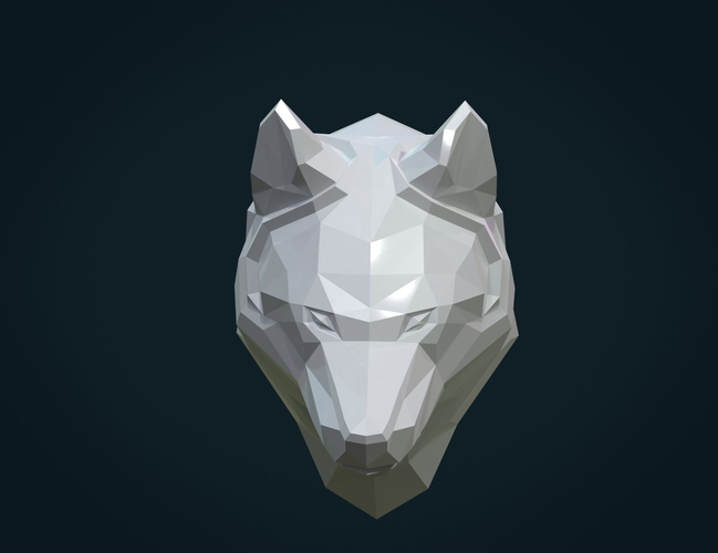 Low poly Wolf head 3D Print 286660