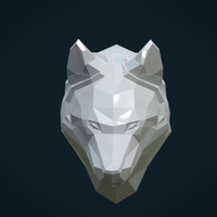 Low poly Wolf head - Thumbnail 10