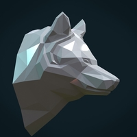 Low poly Wolf head - Thumbnail 11
