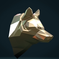 Low poly Wolf head - Thumbnail 12