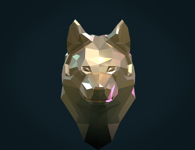 Low poly Wolf head 3D Print 286663