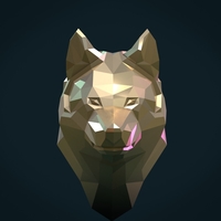 Low poly Wolf head - Thumbnail 13