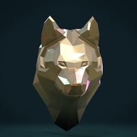 Low poly Wolf head - Thumbnail 15