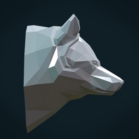 Low poly Wolf head - Thumbnail 16