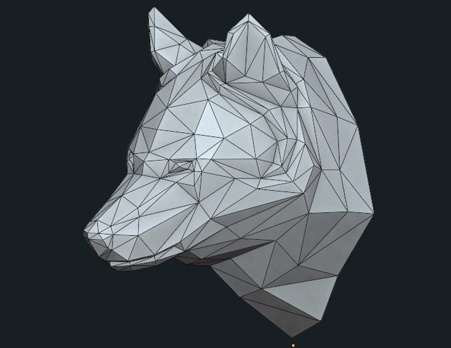 Low poly Wolf head 3D Print 286667