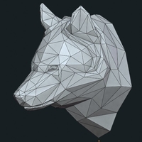 Low poly Wolf head - Thumbnail 17