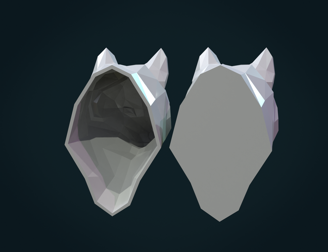 Low poly Wolf head 3D Print 286668