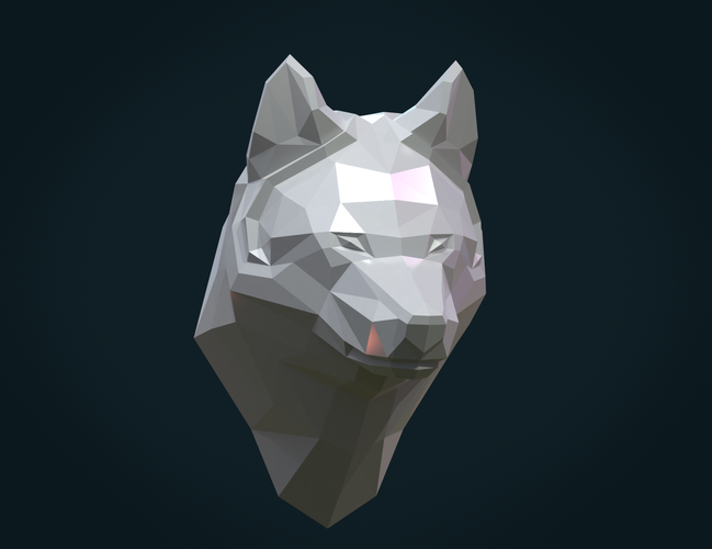 Low poly Wolf head 3D Print 286669