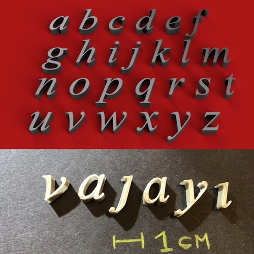 VIJAYA Font lowercase 3D letters STL file
