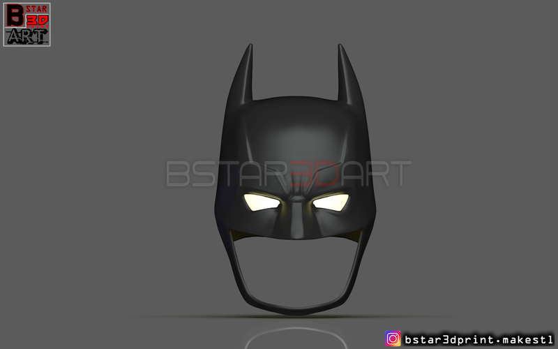 Batman Helmet-The Batman 2021-Robert Pattinson-DC comic Fan Art  3D Print 286715