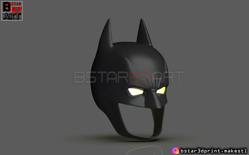 Batman Helmet-The Batman 2021-Robert Pattinson-DC comic Fan Art  3D Print 286716