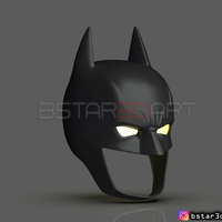 Batman Helmet-The Batman 2021-Robert Pattinson-DC comic Fan Art  - Thumbnail 2