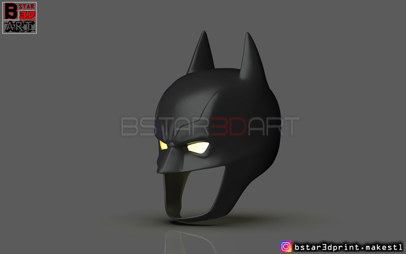 Batman Helmet-The Batman 2021-Robert Pattinson-DC comic Fan Art  3D Print 286717