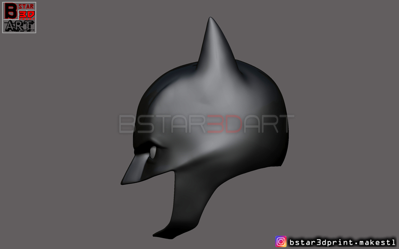 Batman Helmet-The Batman 2021-Robert Pattinson-DC comic Fan Art  3D Print 286726