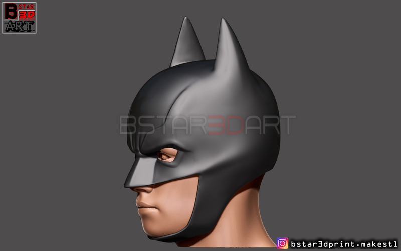 Batman Helmet-The Batman 2021-Robert Pattinson-DC comic Fan Art  3D Print 286735