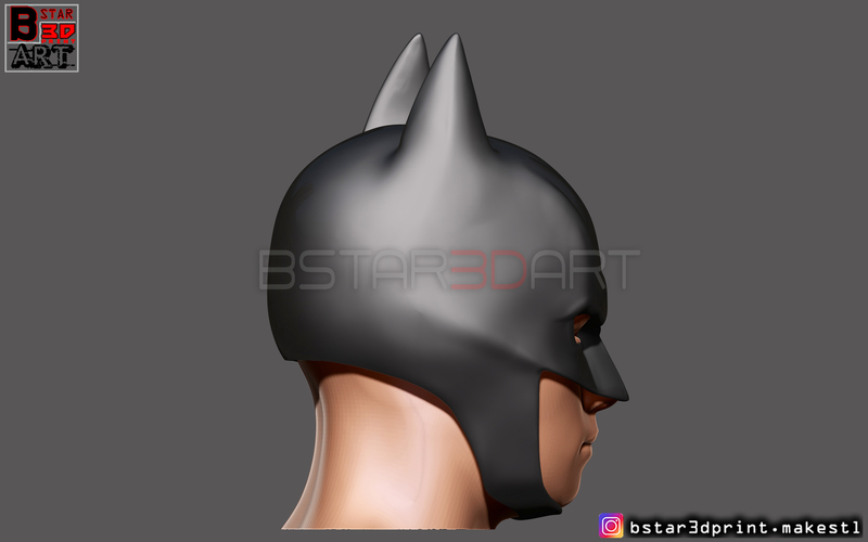 Batman Helmet-The Batman 2021-Robert Pattinson-DC comic Fan Art  3D Print 286736