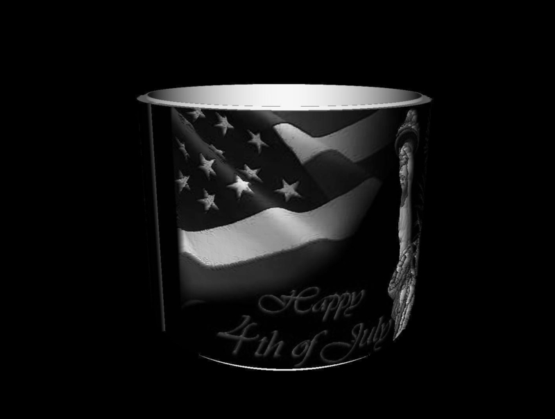 Lithophane 4th of July lamp shade
