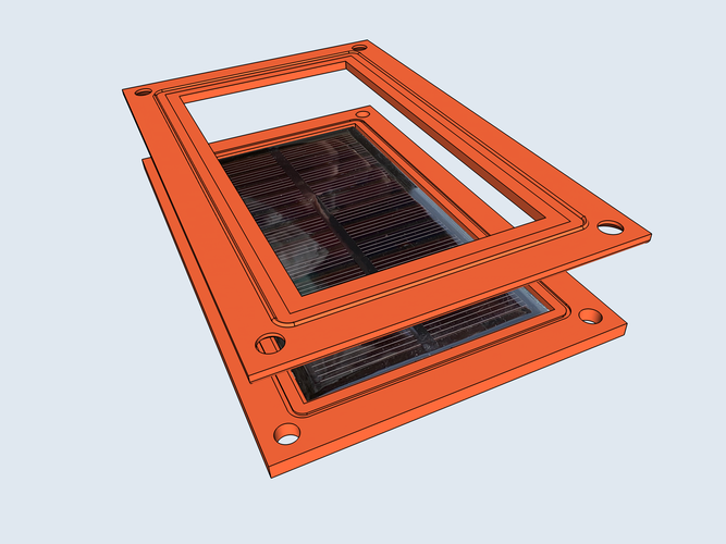 Solar panel 110x60mm holder 3D Print 287097