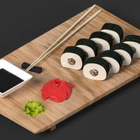 Small Sushi on a Board 3D Printing 287112