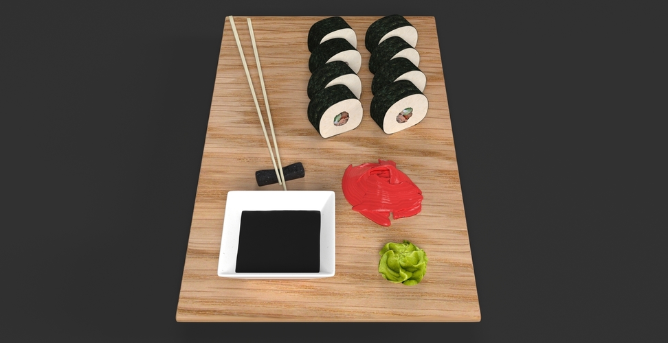 Sushi on a Board 3D Print 287114