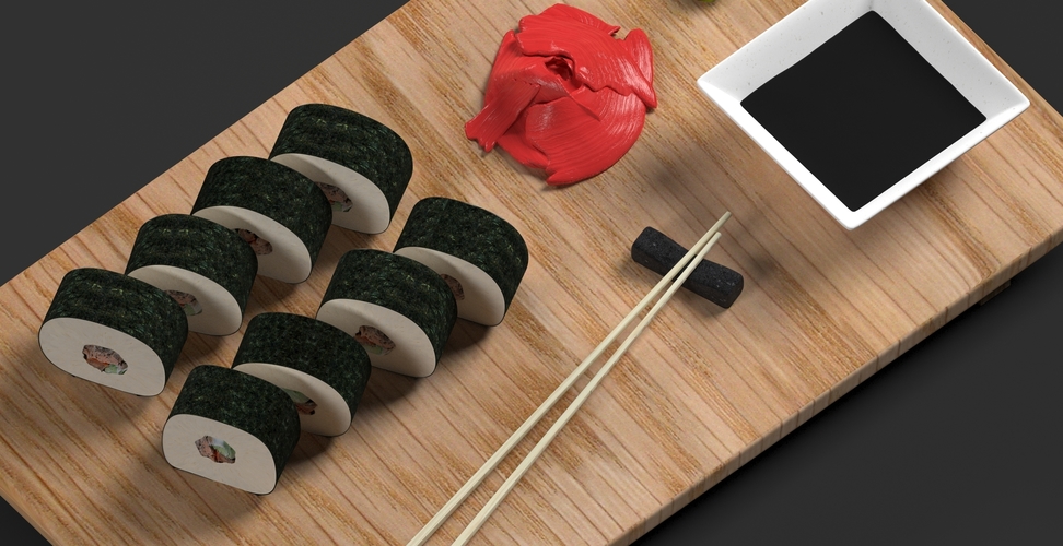 Sushi on a Board 3D Print 287115
