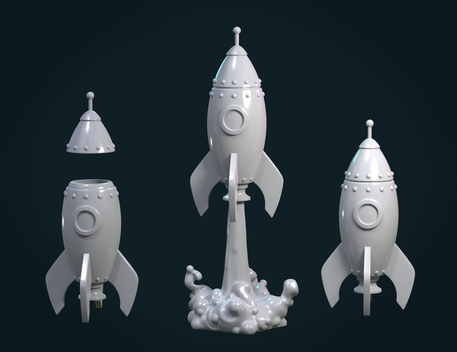 Cartoon Rocket 3D Print 287200