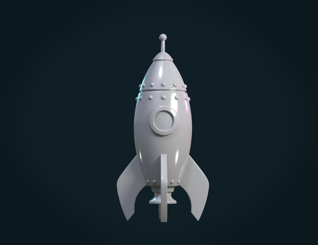 Cartoon Rocket 3D Print 287202