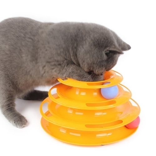 Parabolic track toy for cats and animals, 3 Balls