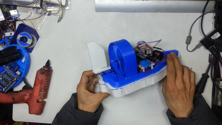 Fan Powered RC Airboat making