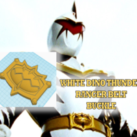 Small White Ranger Dino Thunder Belt Buckle 3D Printing STL File 3D Printing 287750