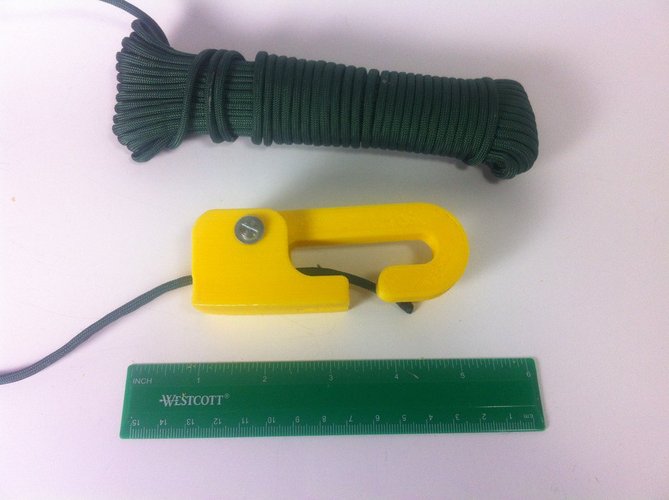 No Tie Paracord Cam Lock with Hook 3D Print 28785