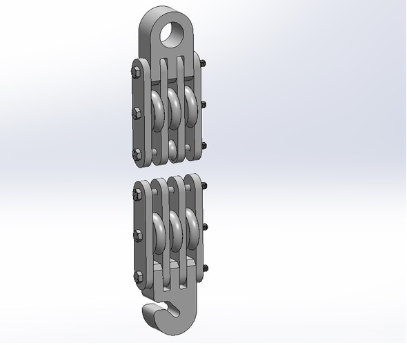 High Strength Paracord Block and Tackle Pulley 3D Print 28791