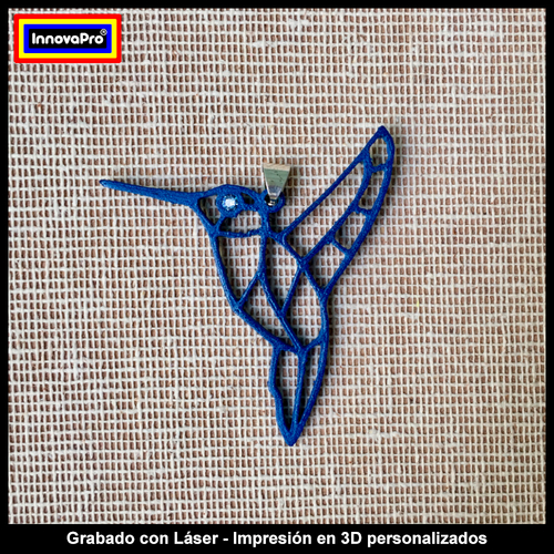 Flower Earrings and Hummingbird Pendant Set 3D Print 288172