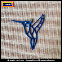 Flower Earrings and Hummingbird Pendant Set - Thumbnail 2