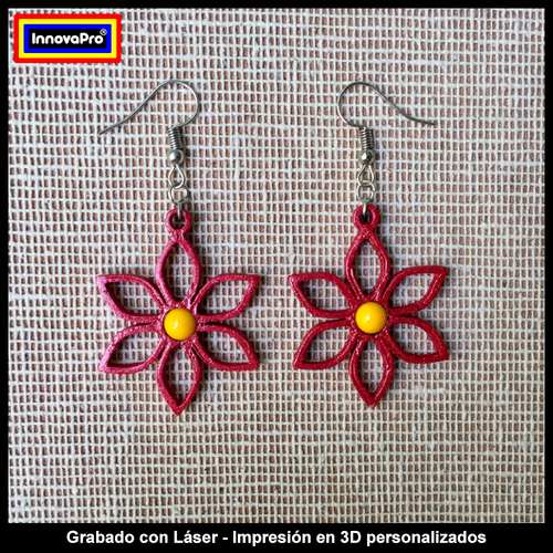 Flower Earrings and Hummingbird Pendant Set 3D Print 288173