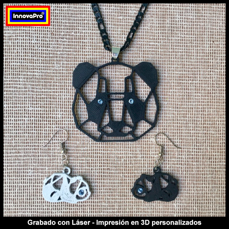 Panda Earrings and Pendant Set
