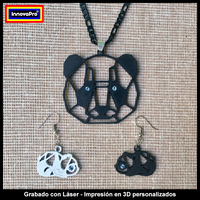 Panda Earrings and Pendant Set - Thumbnail 1
