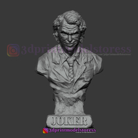 Joker Heath Ledger Bust Sculpt 3D print model - Thumbnail 4