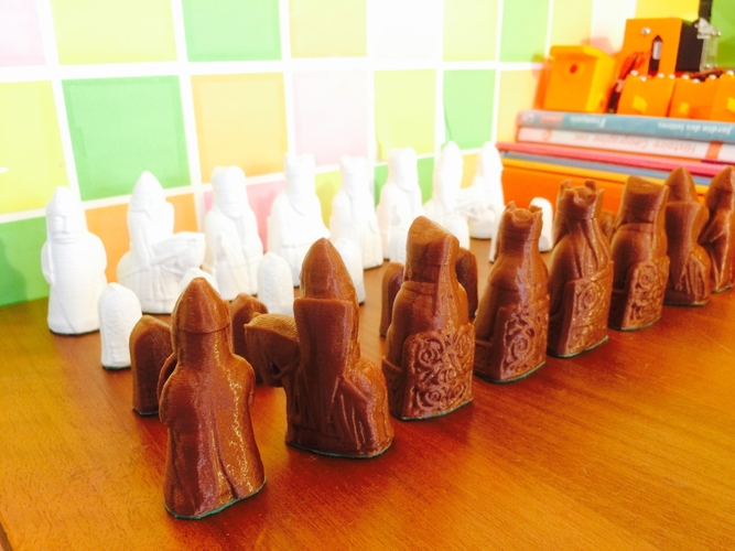 Spending time at home? Print a Lewis Chess set! Part 1/2 3D Print 288536