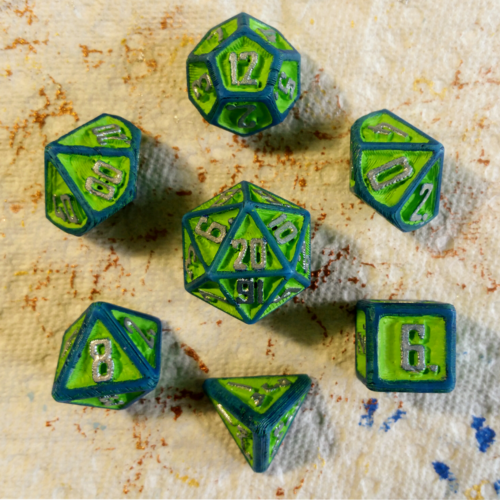 D&D Dice Set with Outset Numbering (d4 to d20) 3D Print 288638