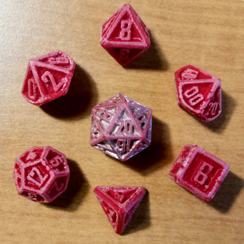 D&D Dice Set with Outset Numbering (d4 to d20) 3D Print 288641