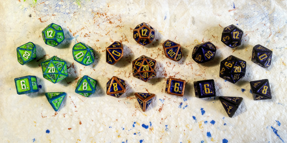 D&D Dice Set with Outset Numbering (d4 to d20) 3D Print 288645