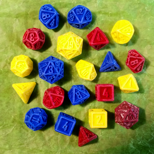D&D Dice Set with Outset Numbering (d4 to d20) 3D Print 288646